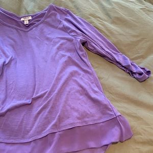 Style & Co size Large purple 3/4 length sleeves with flowy bottom